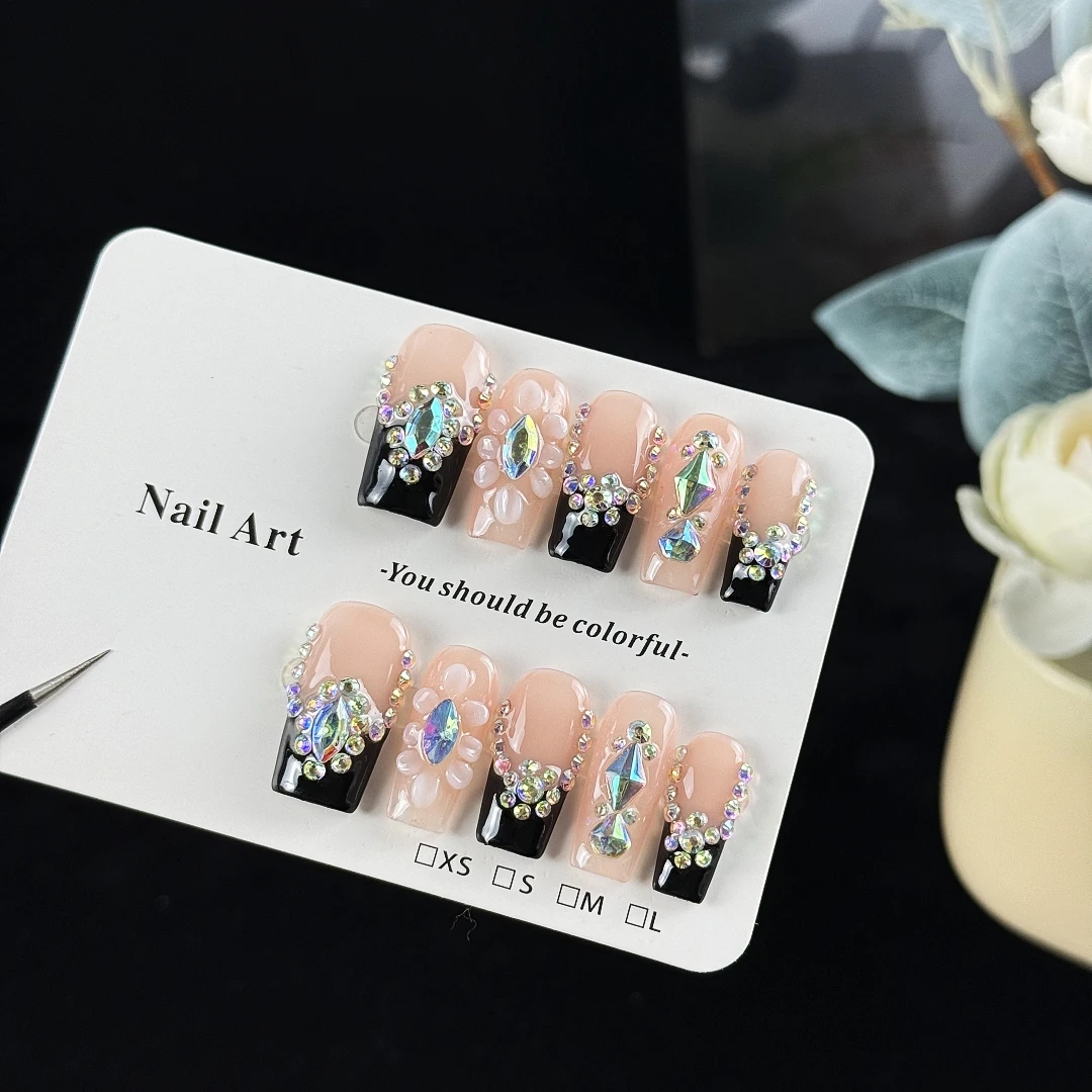 10pcs High-end Fashion design style, hand-painted three-dimensional irregular rhinestones, bright shining small diamond handmade view 3