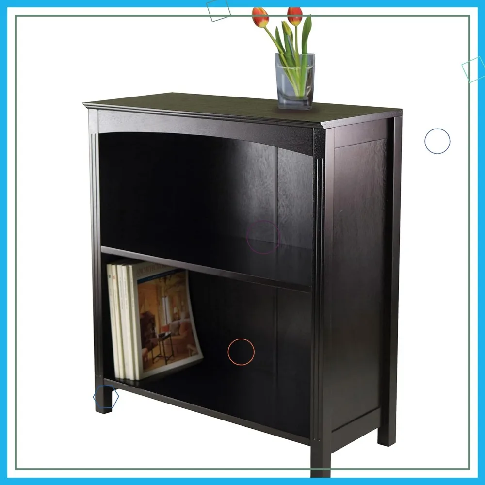 

3-Tier 26-Inch Wide Wood Storage Shelf, Espresso Finish, Easy Assembly for Home Organization