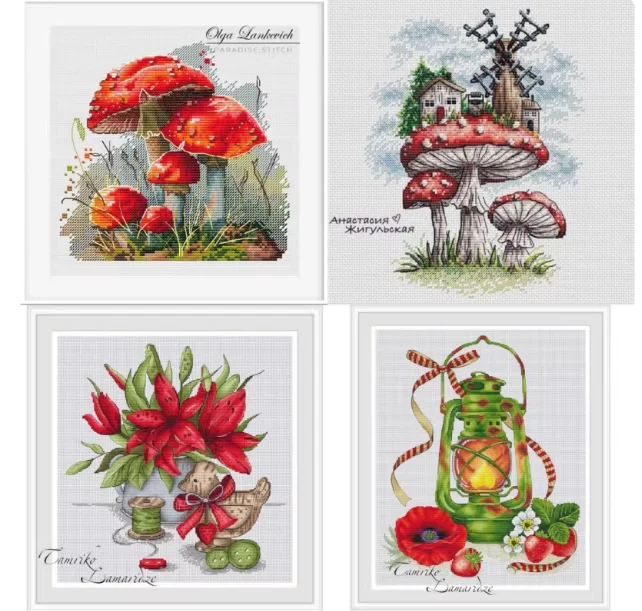 

Наборы для вышивания крестиком: нитки для вышивки Аида, набор для вышивания «Ядовитая муха», «Гриб», «Лилия», «Летний фонарь»