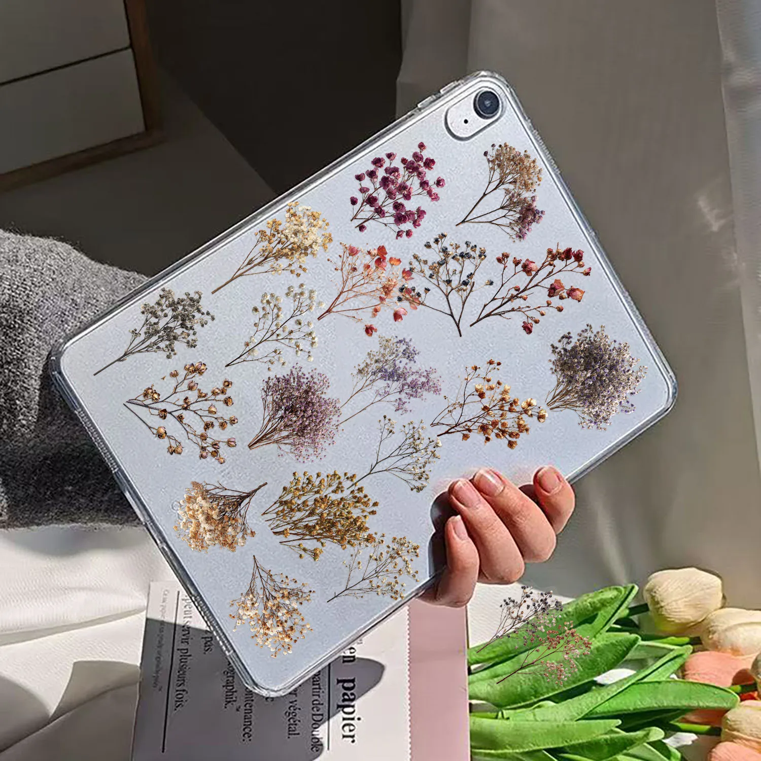 50/100PCS Retro Flower Starry Sky Stickers Transparent PET Waterproof DIY Mobile Phone Luggage Decoration Stickers view 5