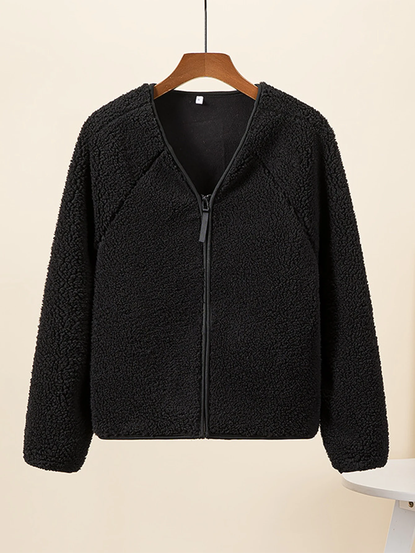 معطف نسائي شتوي أنيق كاجوال مريح عادي برقبة على شكل حرف V وأكمام طويلة سترة يومية للشارع للنساء