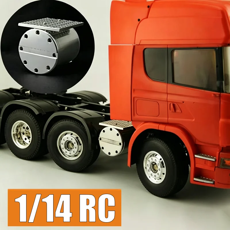 Metal Exhaust Tank Muffler Box Decorate for 1/14 Tamiya RC Dump Truck Tipper for SCANIA 770S R620 R470 530 Car Accessories