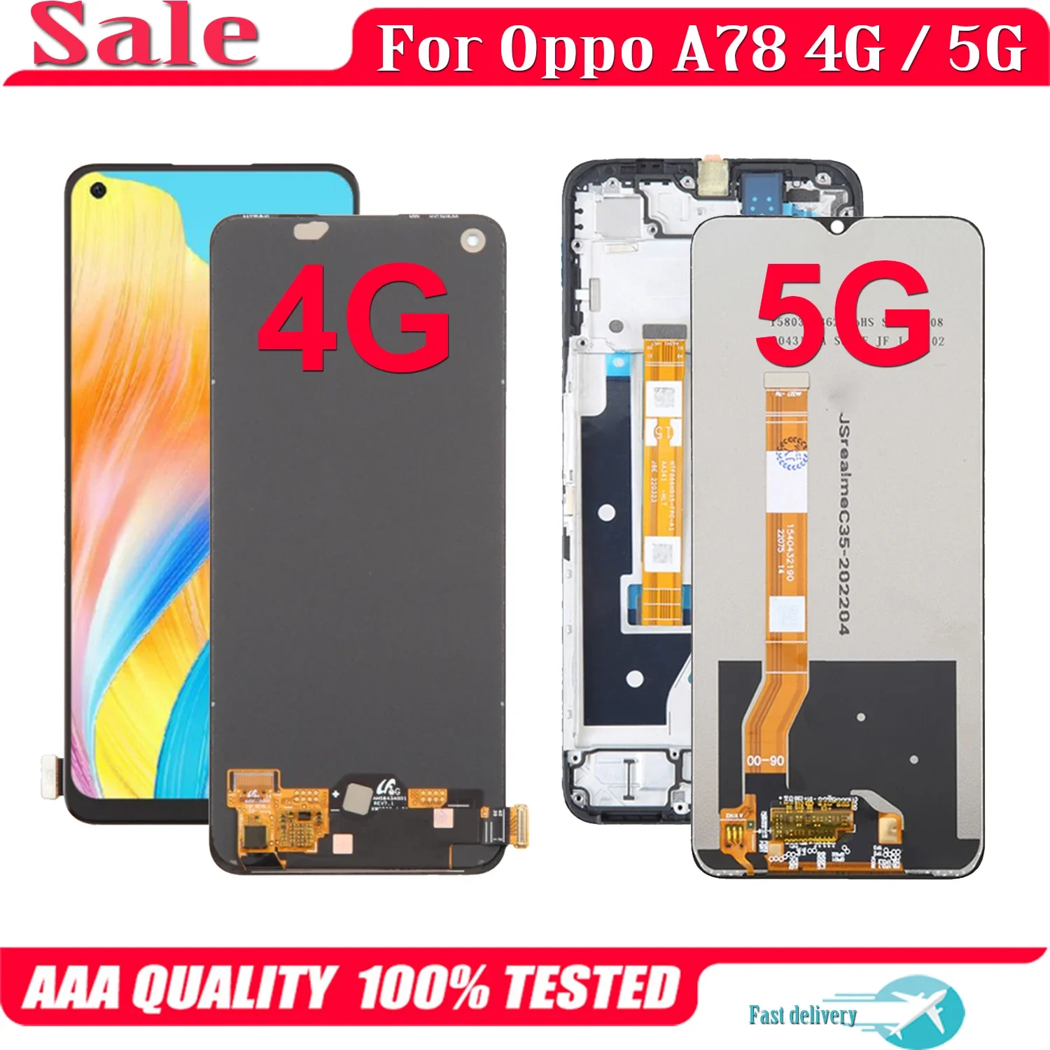 

AMOLED для Oppo A78 4G CPH2565, ЖК-дисплей