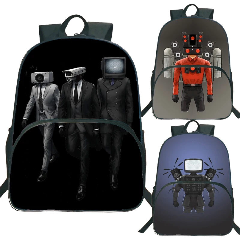 

Skibidi Toilet Schoolbag Speakerman Camera Man Cartoon Anime Backpack Camcordeman Mochila for Children's Bags for Girls