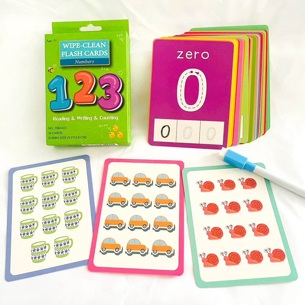 Cognition Flashcard for Children, Learning Cards, Math Montessori, Early Educational Toy for Kids, Learning for Baby, Number, Cognition, 36 Cartas