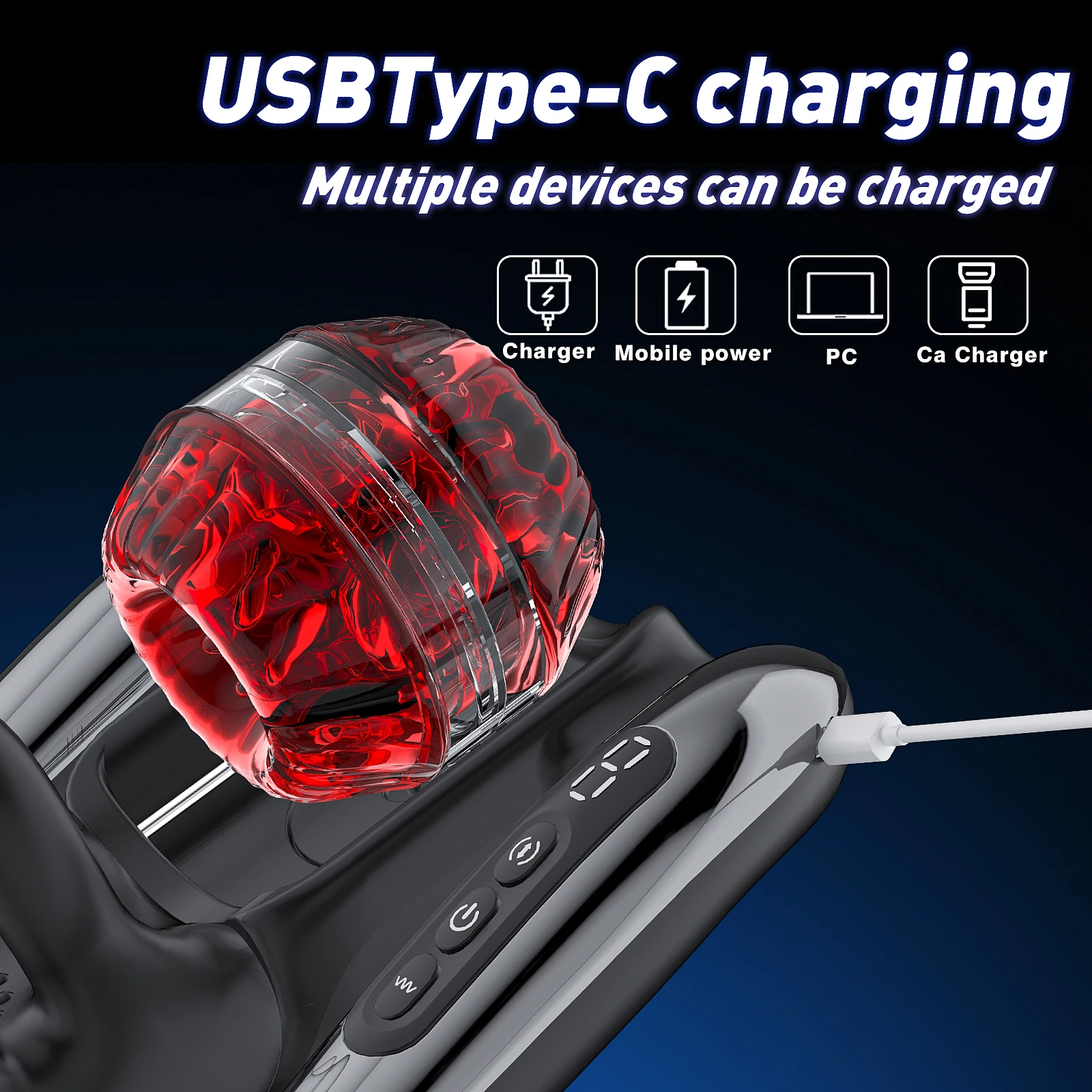 Handheld Automatic Masturbator Cup 9 Telescopic & 9 Vibrating Modes Male Masturbation Blowjob Penis Pump Adults Sex Toys for Men view 5
