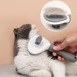 Pet Comb Cat Comb Dog Fluffy De-Fluffing Hair Needle Comb Self-Cleaning Needle Comb Pet Supplies