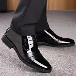 Spring Autumn Pointed Toe Brown Men's Formal Shoes Black Suit Casual Business Gentleman Elegant Social Shoe Male and Classic 39