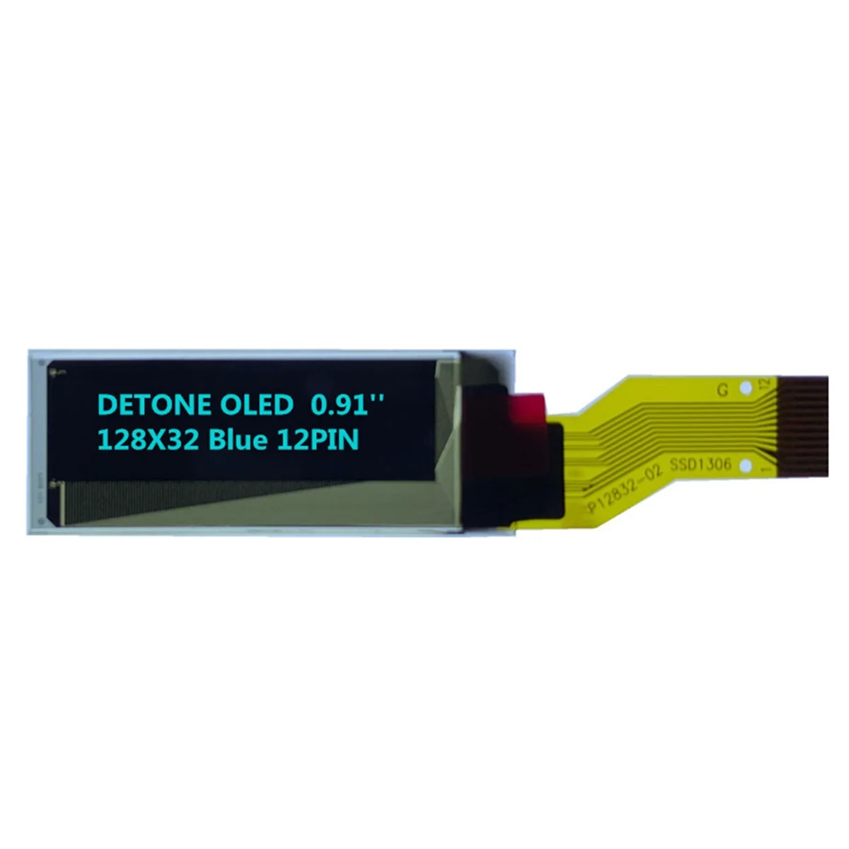 ABGN 0.91 Inch OLED Screen Blue Word 12pin 128X32 Dot Matrix Screen Drive SSD-1306 Serial Port OLED Screen