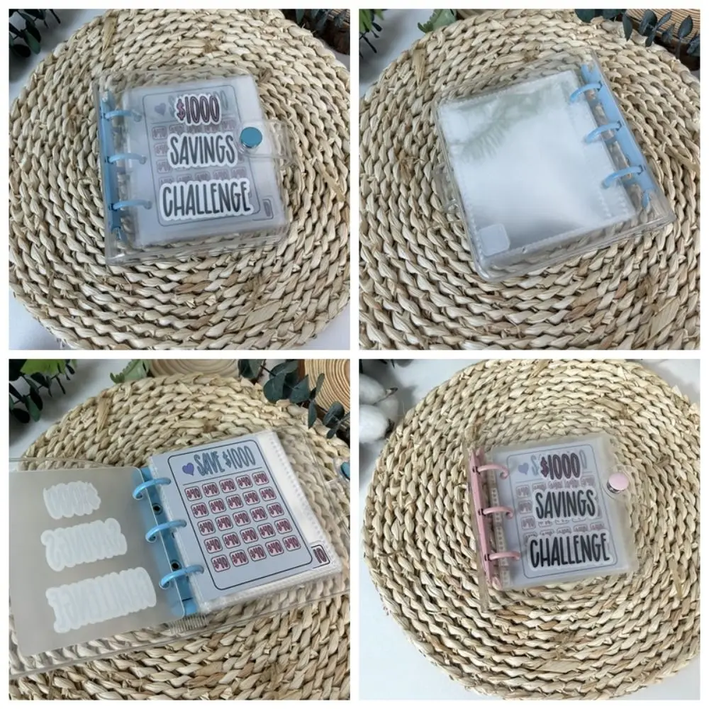 สมุดบันทึกออมเงินกันน้ำ ราคา 1,000 ดอลลาร์ พร้อมซองใส่เงินแบบปิดผนึกด้วยกระดุม PVC สมุดบันทึกออมเงินแบบพกพา ทนทาน สมุดบันทึกงบประมาณขนาดเล็ก