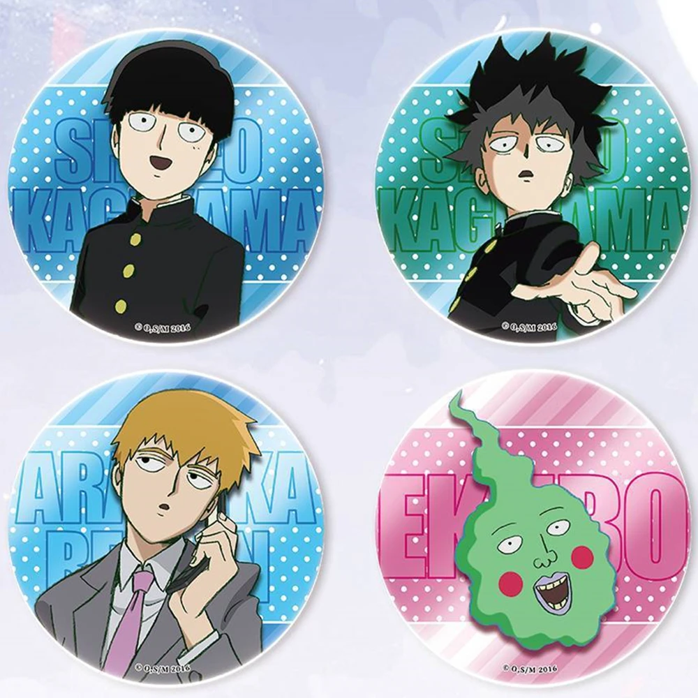 Mob Psycho 100 Mobu Saiko Hyaku Shigeo Kageyama Mob Ekb Cosplay disfraz insignia Pin SPTE broche de hojalata Accesorios