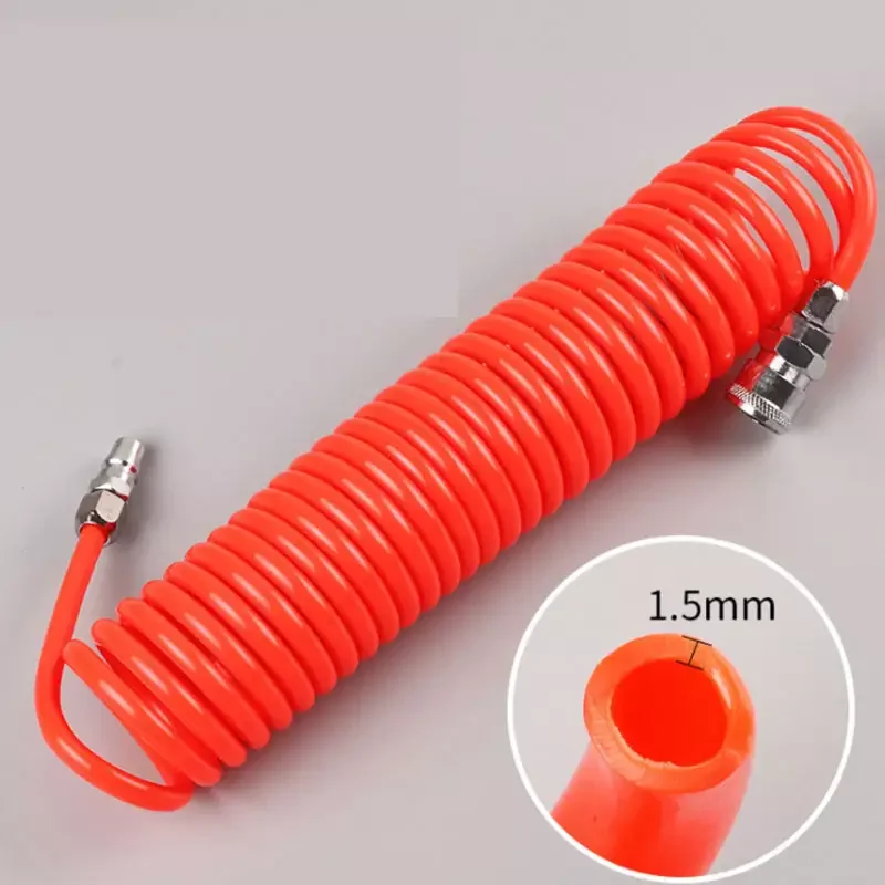 

Air Blow Gun and 9m PU Coiled Hose Pneumatic Fittings Flexible Hose Truck with Dust Cleaning EU Pipe Connecters