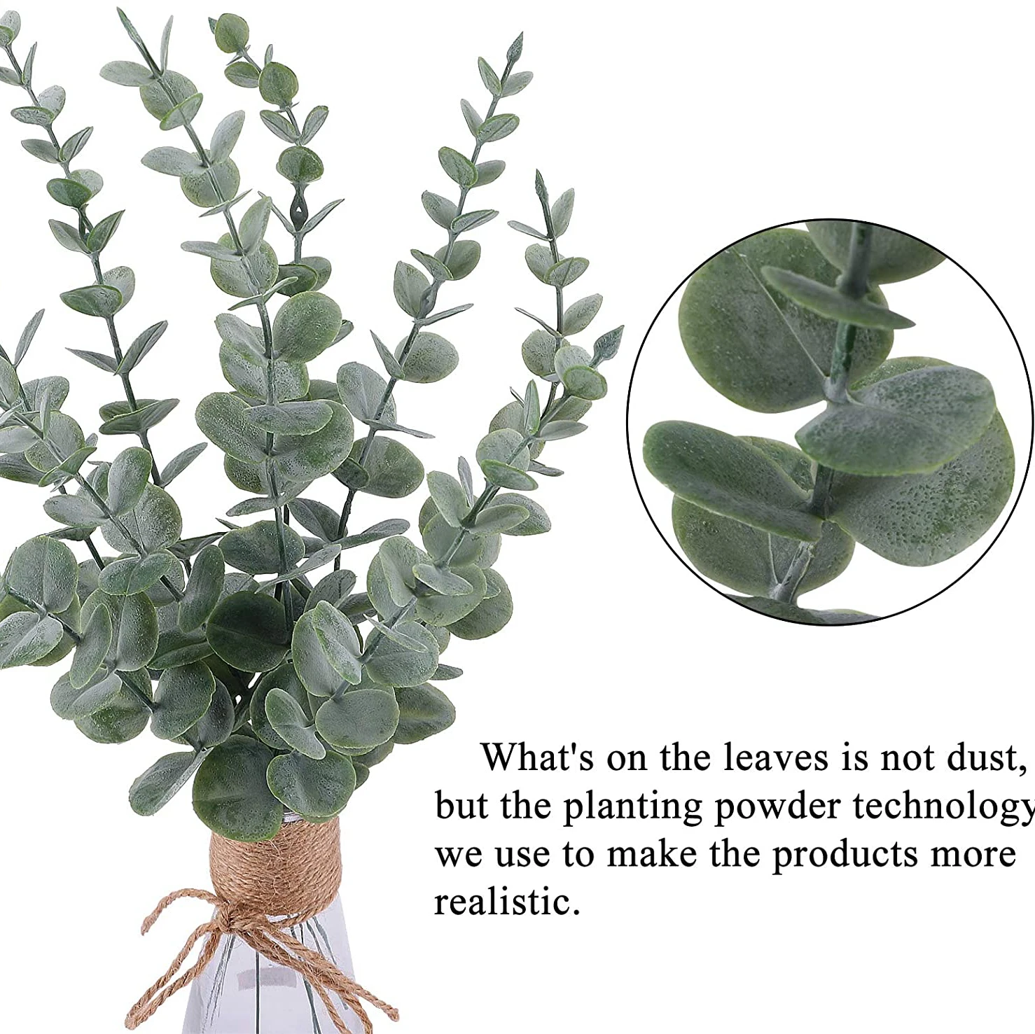 10/20 stücke Künstliche Pflanzen Eukalyptus Blätter Gefälschte Pflanzen Vase Hause Tisch Party Hochzeit Brautstrauß Dekorationen Outdoor Garten – Detail 16