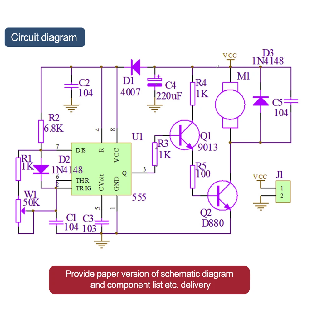 DC4.5V NE555 DC Motor Pulse Width Speed Controller Electronic Production DIY Kit PCB 555 Pulse Width Speed Controller Kits