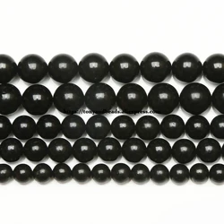 Genuine Semi-precious Natural Ru Shungite Stone Round Loose Beads 6 8 10 MM Pick Size Jewelry Making