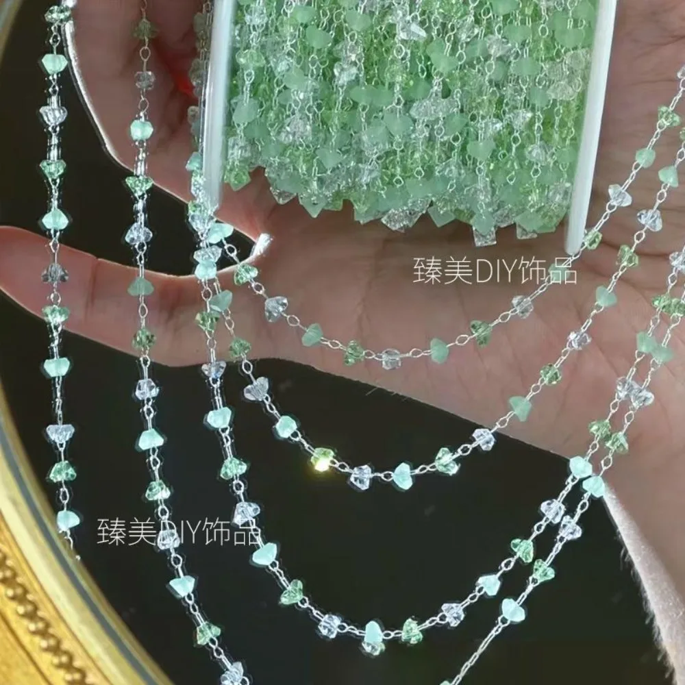 Triangular Crystal DIY Chain Tassel Material for Vintage Hairpin Itabag Badge Beast‑Head Costume Hat Veil Ornament