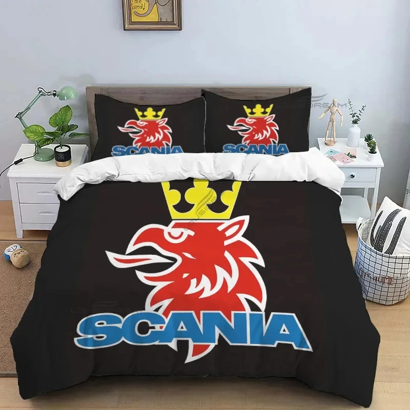 

Eagle Head Truck S-Scania Patterns Comforter Bedding Set,Duvet Cover Bed Set Quilt Cover Pillowcase,King Queen Size Bedding Set