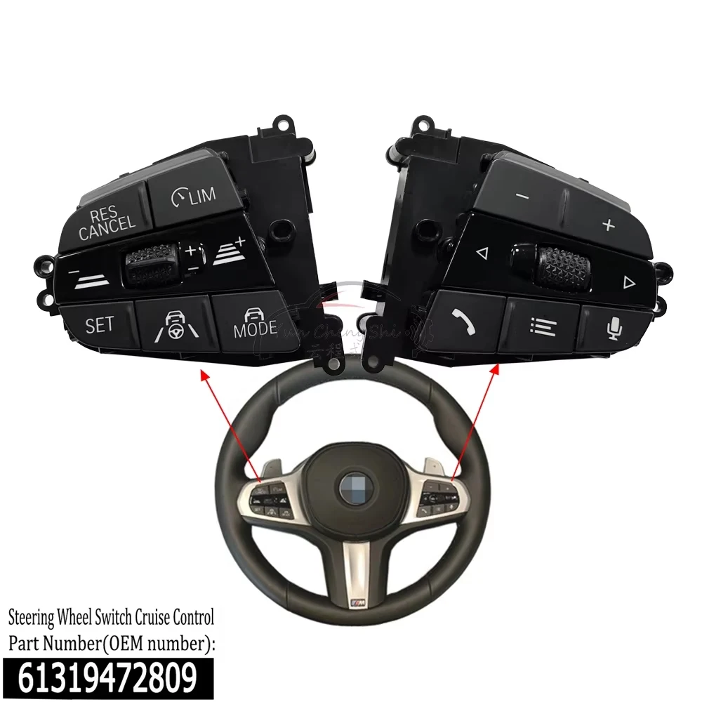For BMW 5/6/7/8/X G30/G32/G11/G14/G05 LCI M-Tech STEERING WHEEL Multifunction Button Switch 61319472809