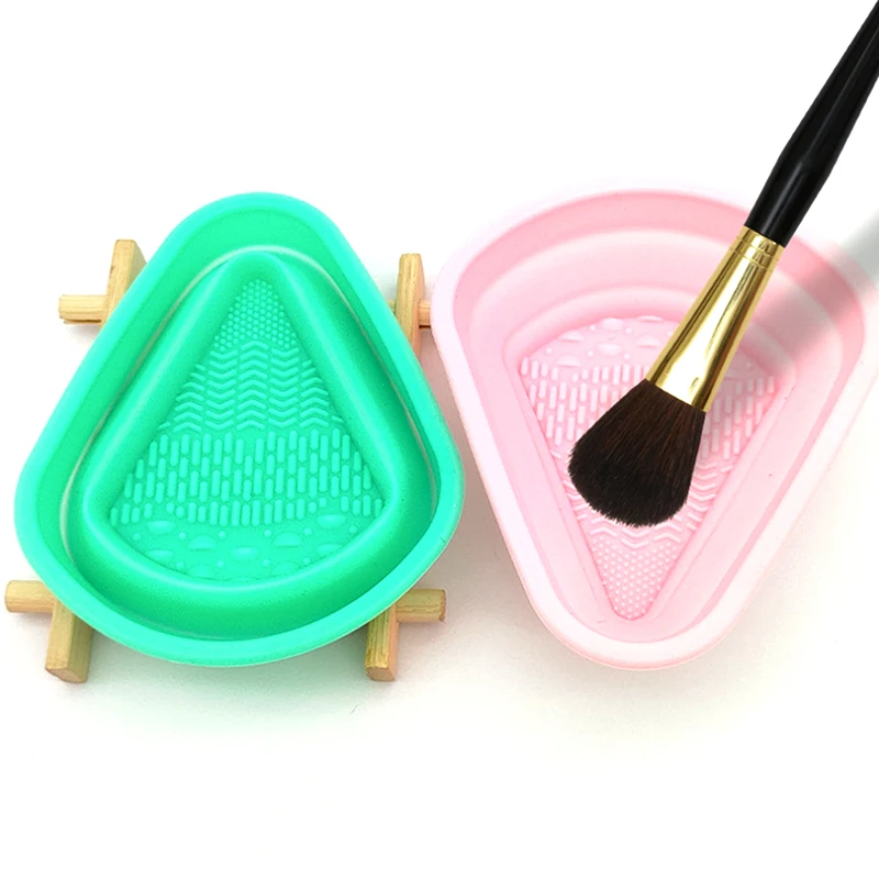 Siliconen make-upborstelreiniger Opvouwbare spons Bladerdeeg Reinigingskom Oogschaduwborstels Wassen Zachte mat Schoonheidstools Scrubber Box