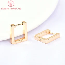 (5759) 13x15MM 24k Gold Color Brass Square Earrings Hoop DIY High Quality Jewelry Making Findings Accessories Wholesale