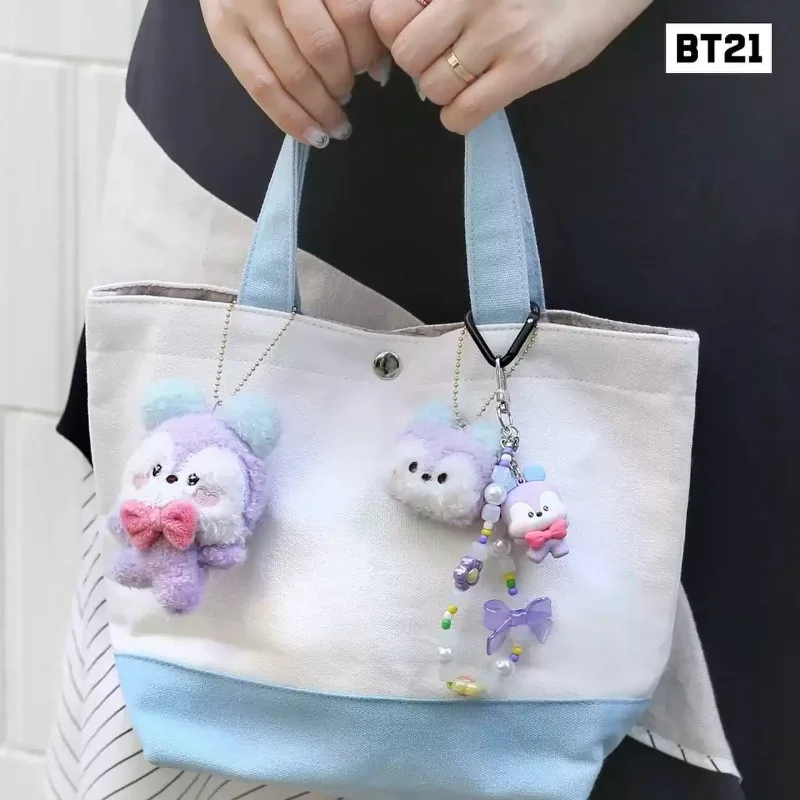 BTS Bow Doll Keychain Bag Mobile Phone Pendant Car Keychain Exquisite Accessories Cartoon Periphery view 4