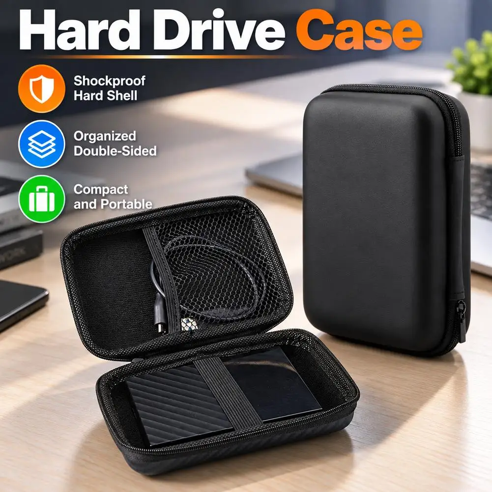 Portable Eva Storage Bag Zipper Pouch Mobile Phone Charger Protection Bag Mobile Hard Disk Bag U Disk Data Cable Storage