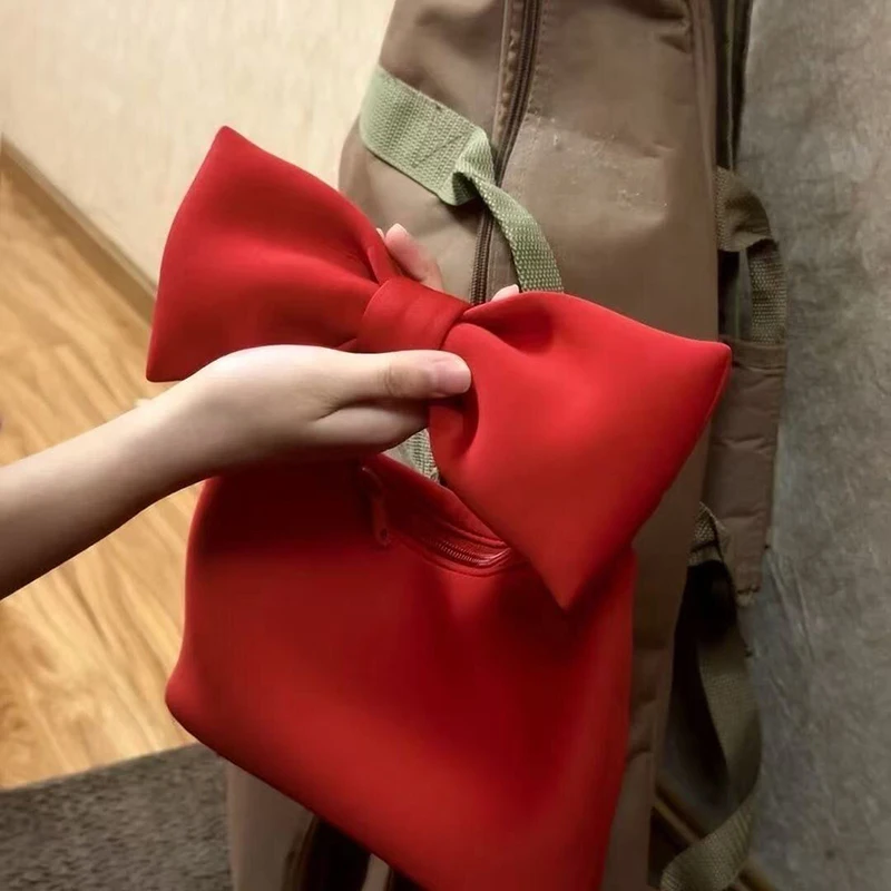 Sweet Bow Handbag Girly High-value Handbag Portable Versatile Cute Small Tote Bag Clutch Bag