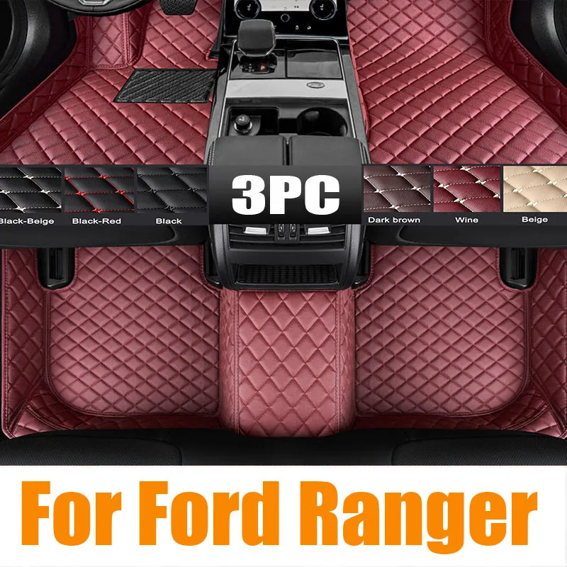 

For Ford Ranger 2021 2020 2019 2018 2017 2016 2015 TPE Car Floor Mats Rugs Carpets Left Right rudde Auto Interior Accessories