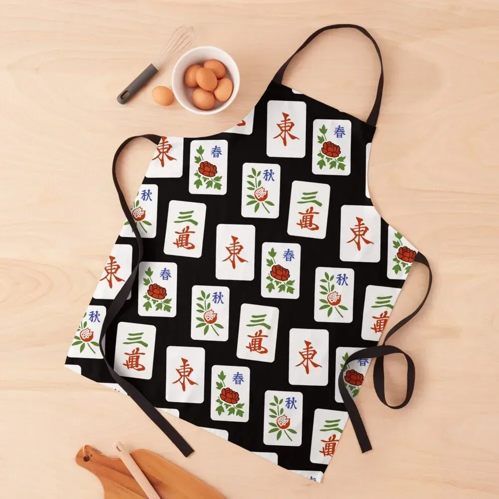 

Mahjong cubes pattern. Apron chefs Household Items Kitchen kitchen clothes Waterproof women Apron
