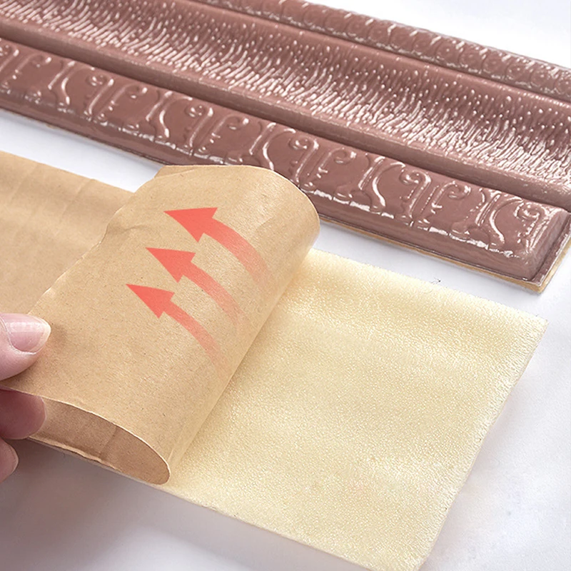 

3D Self-adhesive Foam Baseboard Ceiling Edge Banding Door Frame Decorative Strip Waterproof Waist Line Sticker Floor Corner Line