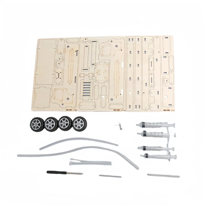 DIY Wood Ladder Fire Truck Model Kit for Kids - Educational Physics Science Toy STEM Learning Experimental Tool Gift for Kids