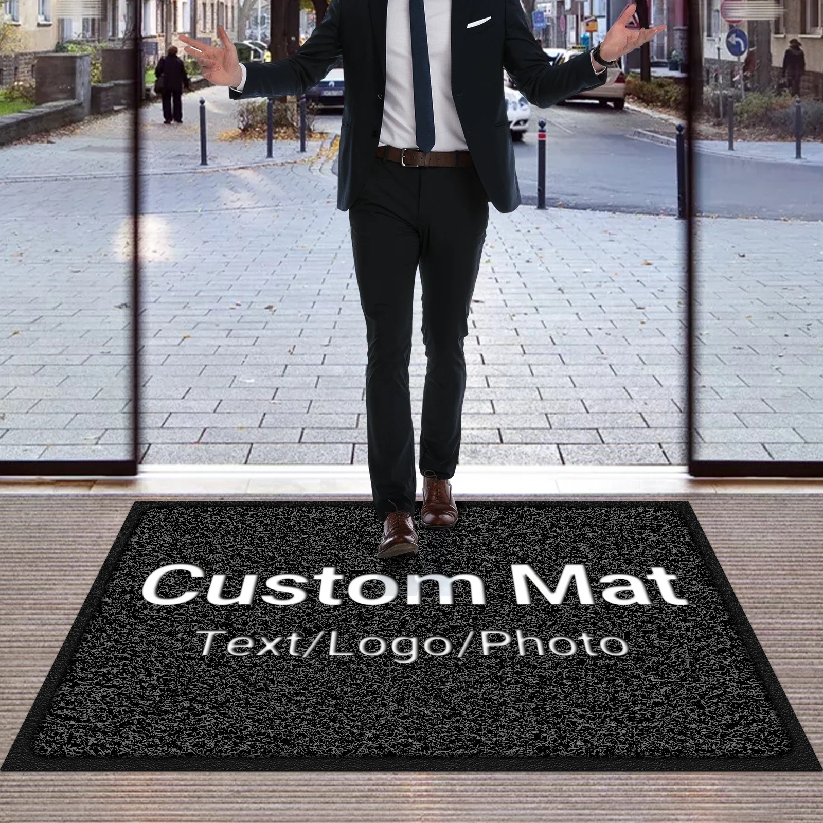 

Custom Foot Mat Personalized Business Mat Carpet Entrance Doormat Indoor Outdoor Anti-Slip Rug Customization Branding Logo Mats