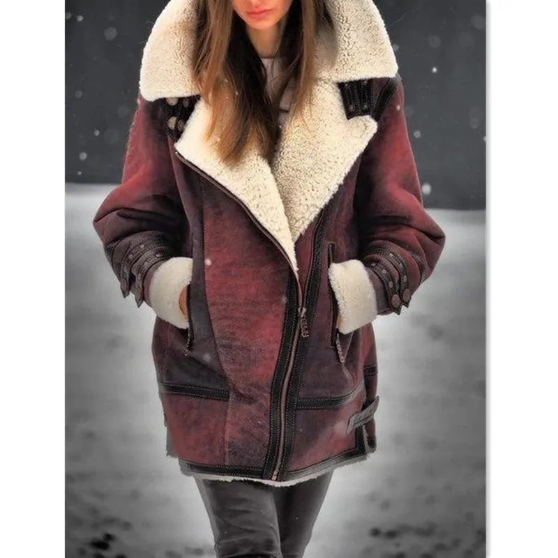 2025 automne hiver nouvelle mode peau de cerf velours fourrure intégrée femmes manteau décontracté costume col femme chaud épais manteaux
