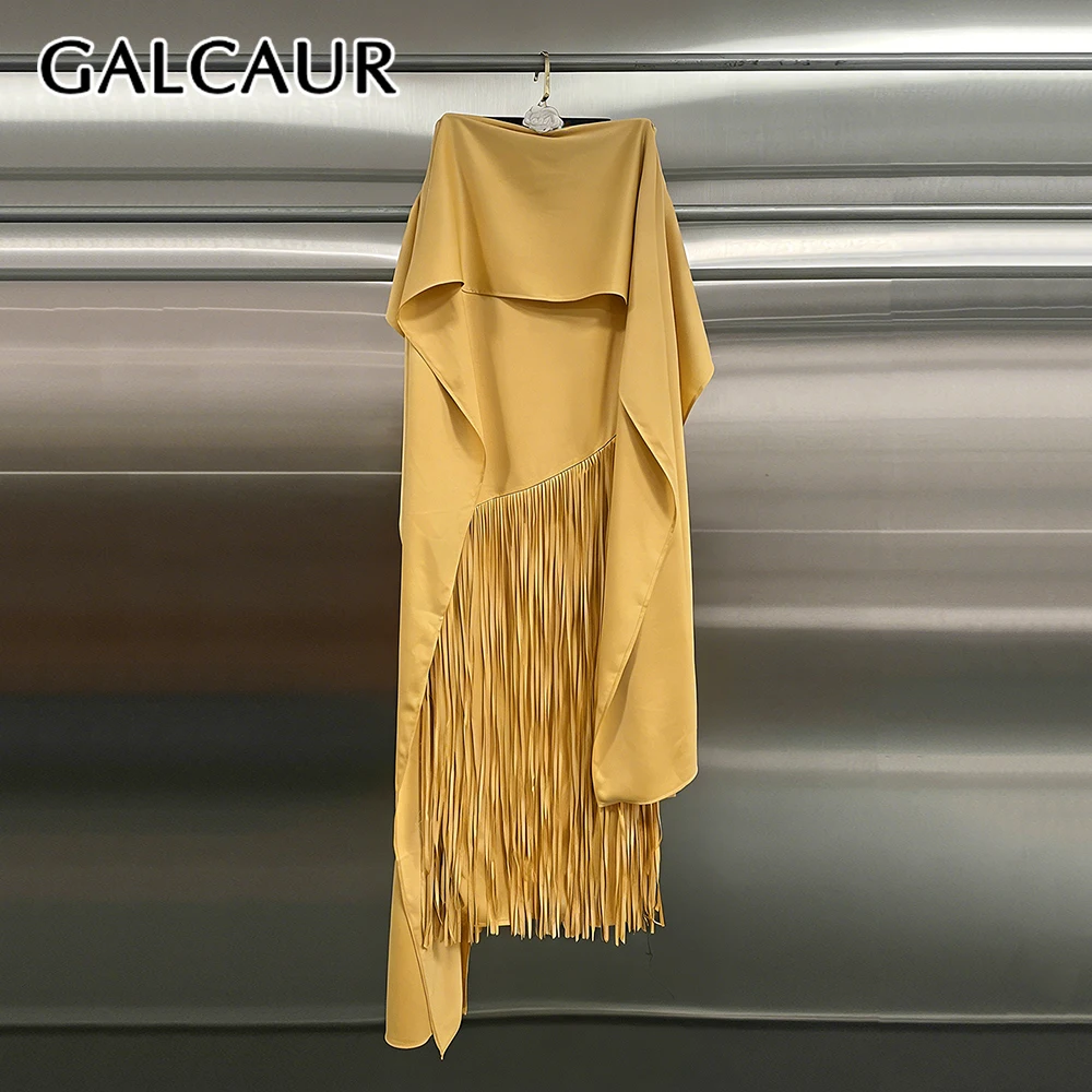 Robe Chic GALCAUR à Franges et Empiècements, Col Rond, Sans Manches, Ample, Style Élégant pour Femme Mature, Nouvelle Collection Été
