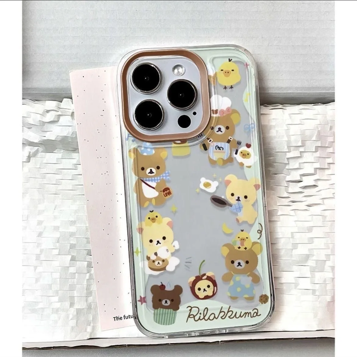 Capa de telefone transparente dos desenhos animados rilakkumas urso para oppo f11 encontrar x5 reno 6 7 7z 8 8t 10 11 12 realme 9 c30 c53 c63 pro plus 5g capa