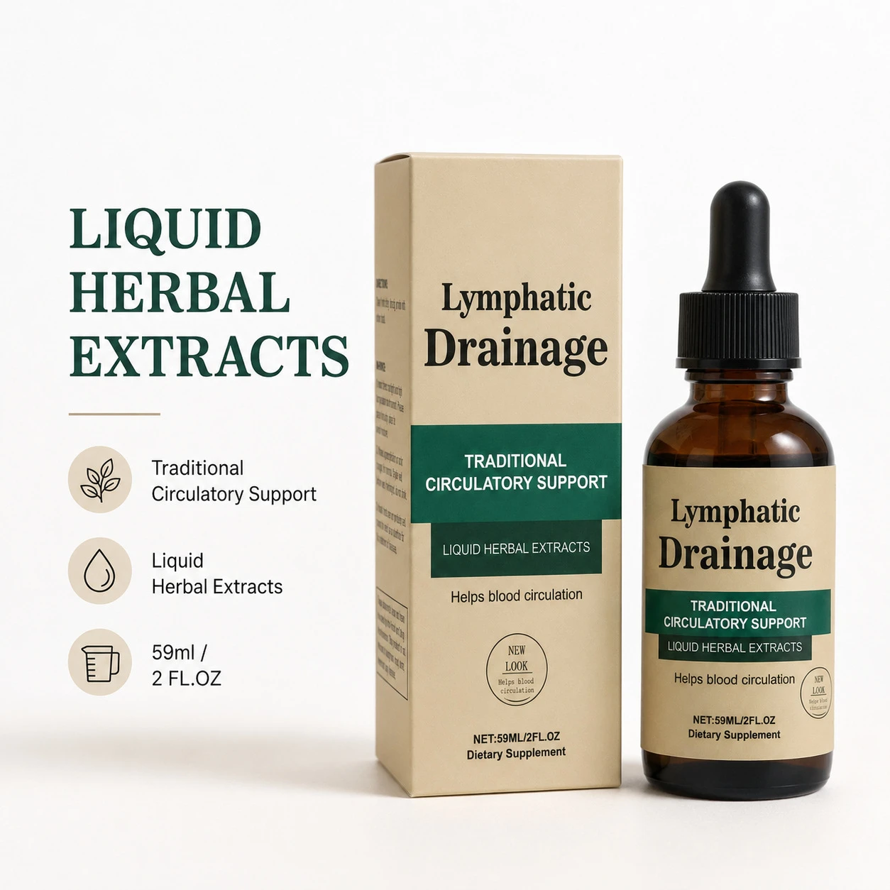 1-10Box Herbal Lymph Care Drops 59ml, Natural Botanical Extract Dietary Supplement, Unisex for Lymphatic Health & Swelling Relie