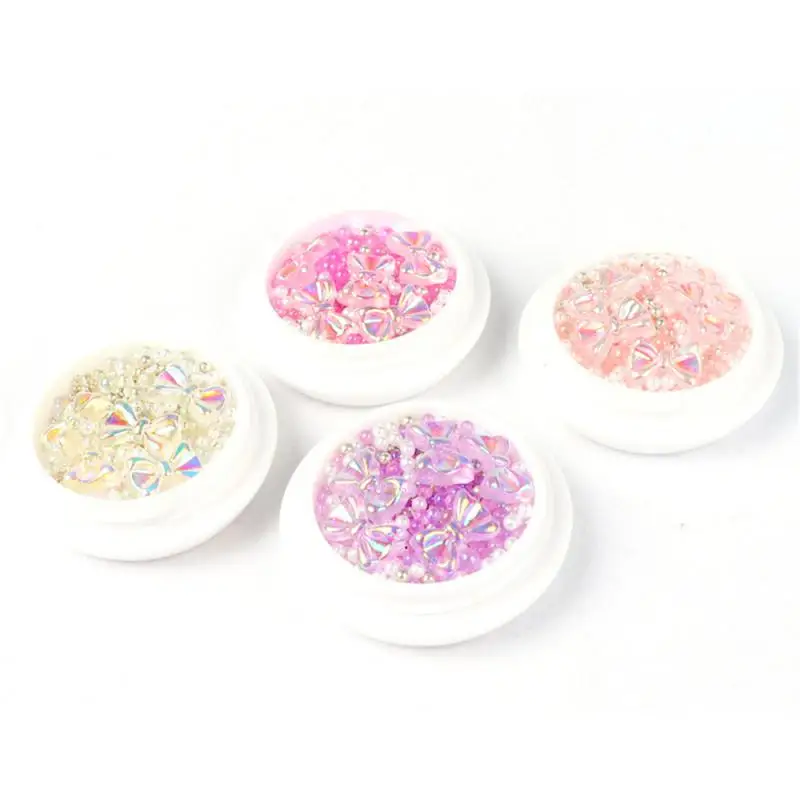 1 ~ 10 pezzi colorati Ab Crystal Flower Butterfly Nail 3d Butterfly Pattern colore Laser Nail leggero e durevole