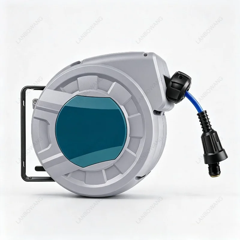 30M Heavy Duty Wall Mount Auto Retractable Hose Reel Plastic Automatic Rewind Water & Air Hose Storage Reel