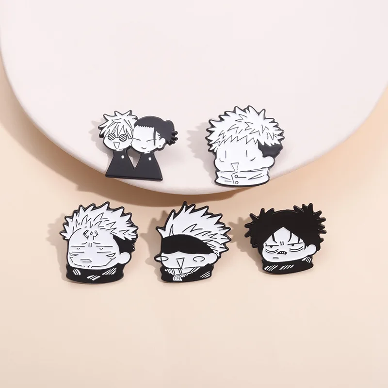 Broches en émail avec personnages de dessin animé Jujutsu Kaisen Toji, Version Q, broches d'image, Badges à revers, bijoux Punk de dessin animé, cadeau pour amis