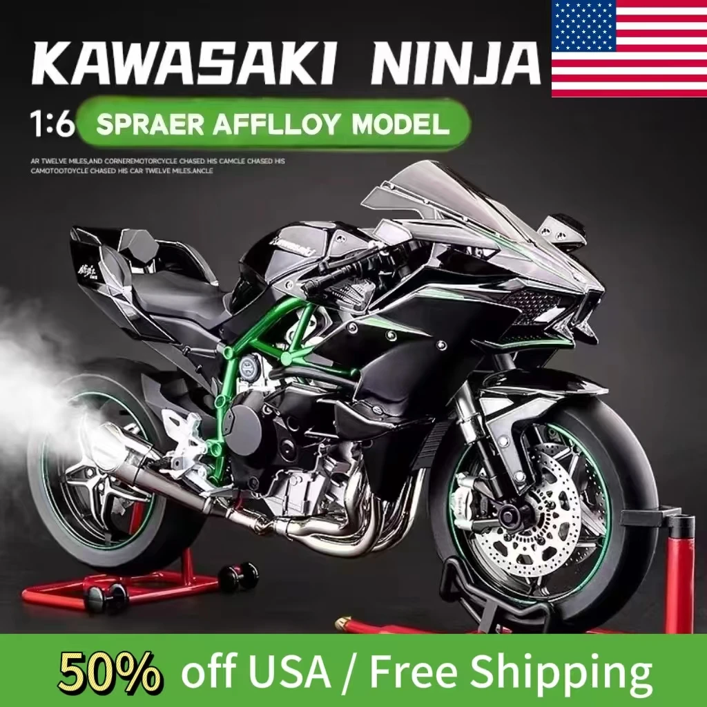 

Ignition Start SuPer-Large high-End Spray Dynamic1:6 Kawasaki h2r Simulation Locomotive Motorcycle Alloy Car Model Oversized Toy