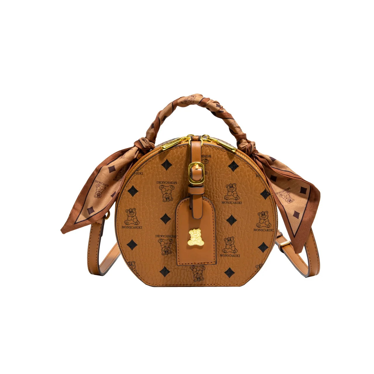 

Y2K Silk Scarf Print Bag Women 2025, Vintage Arched Top Handle Purse, Circular Crossbody Shoulder Bag Luxe