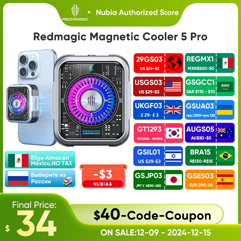 Redmagic VC Liquid Cooler 5 Pro Magnetic Phone Cooler for Games/Live Streaming for Red Magic 9s Pro iPhone 16 Pro Max Xiaomi 14