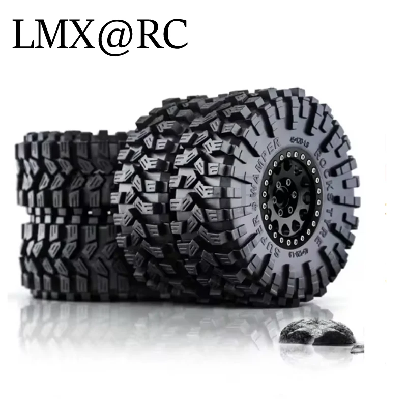 Rc 4 pçs 120mm 1.9 "metal beadlock aro da roda conjunto de pneus de borracha para 1/10 rc rastreador carro trxs trx4 rc4wd d90 axial scx10 ii iii mst