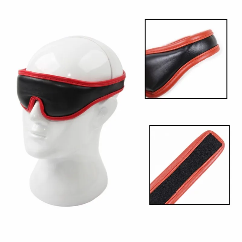 Sexy spugna PU pelle Velcro maschera per gli occhi benda adulto Cosplay Loving Club Party per uomo donna maschera Fetish Costume esotico Gay