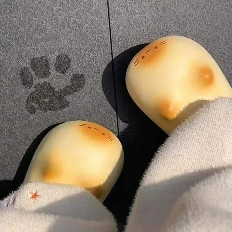Ultra Light Cute Plush Cotton Slippers Outdoor Home Waterproof Warm Shoes Autumn and Winter Non-slip Bottom Cats Paws Slipper