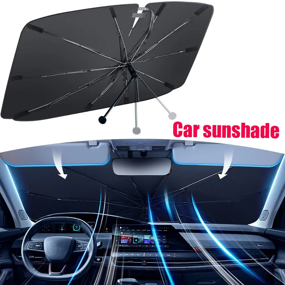 Automatic Sunshade Space Saving Car Sunshade All Black Technology Zero Light Leakage Dashboard Protection Instant Cooling