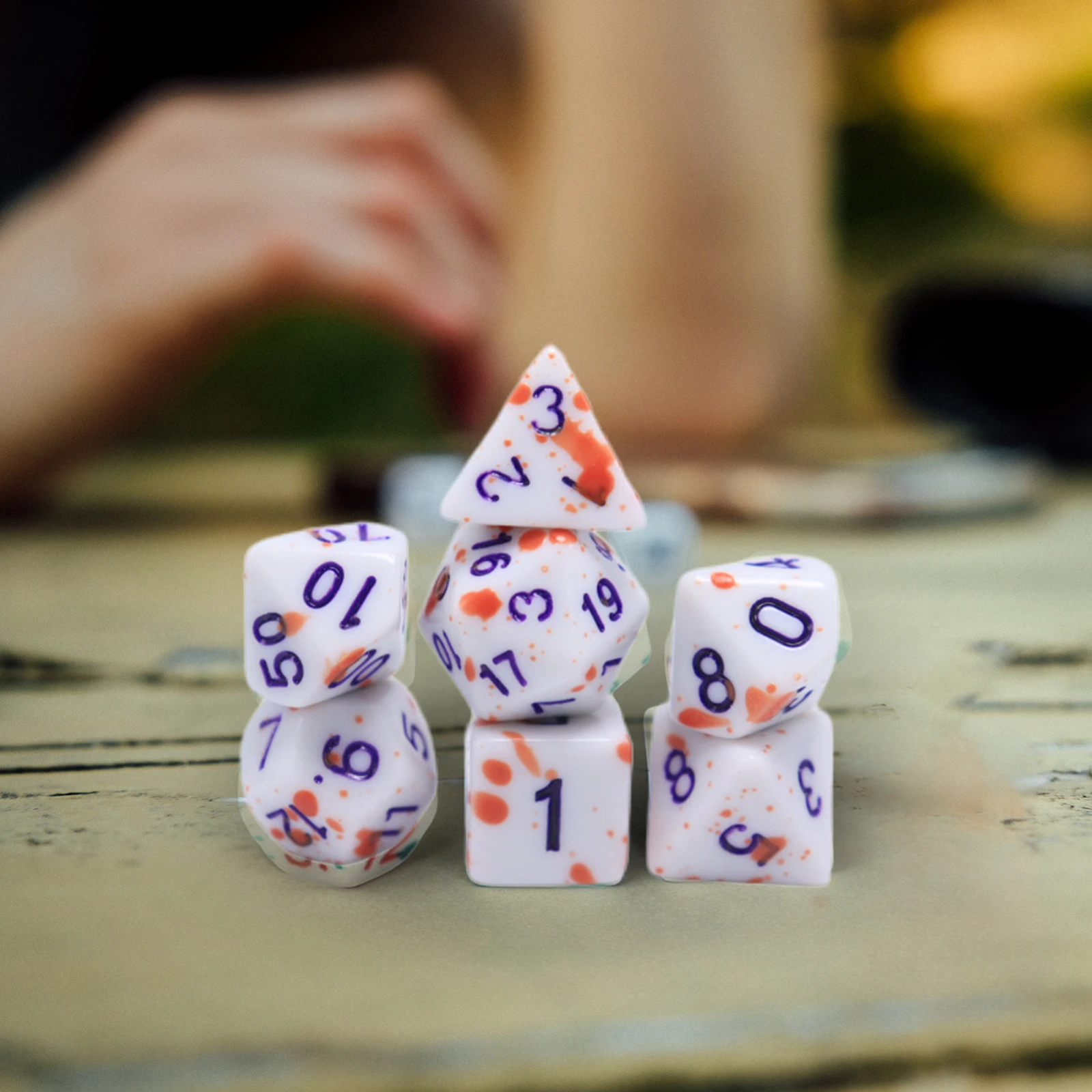 7Pcs Multisided Dices Set Double-Colors Polyhedral Dices D4, D6, D8, D12,D20, D10 for Board Game Role Playing Game Party