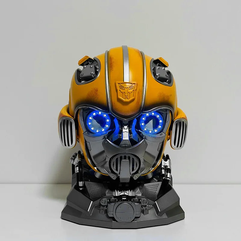 Transformer Bumblebee Indossabile 1:1 Casco Controllo vocale Anime Fiugre Vera faccia che cambia con altoparlanti Modello Bambole Decor Regali