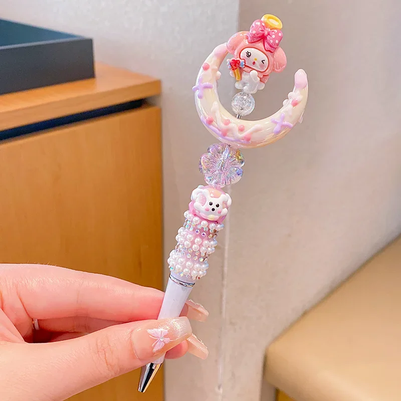 kawaii Sanrio crystal sparkling diamond rotating gel pen black cute girl dream cinnamoroll my melody Melody bead pen kuromi