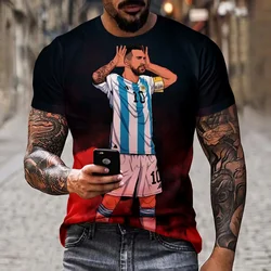 3D Printing Messi Pattern Cool T-shirts Men Luxury Brand Replica New Rock Pipboy Big Size Short Sleeve T Shirt Summer Tops Nana